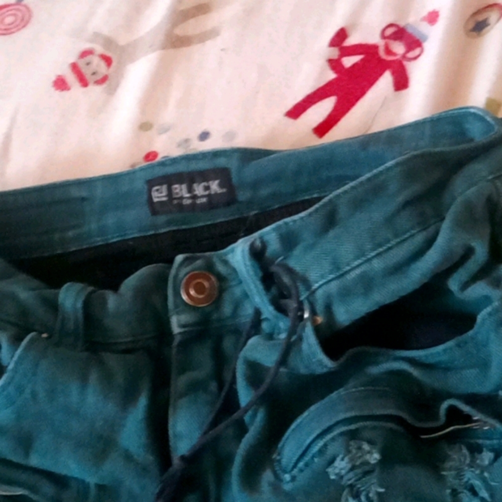 Black premium green jeans